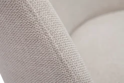 Outlet Miliboo Sillón moderno de tejido efecto aterciopelado texturizado beige y metal negro BREGO