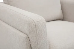 Hot Miliboo Sillón moderno de tejido efecto aterciopelado texturizado beige y metal negro MOSCO