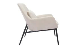 Cheap Miliboo Sillón moderno de tejido efecto aterciopelado beige y metal negro MAXINE