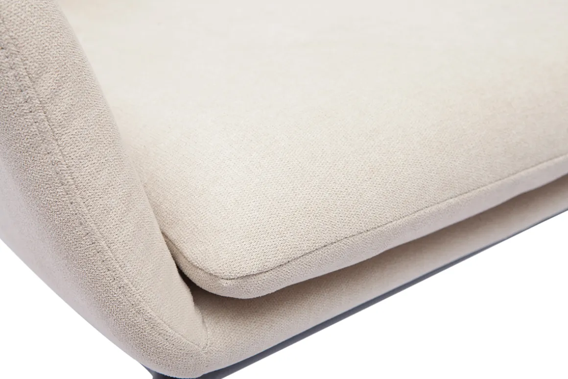 Cheap Miliboo Sillón moderno de tejido efecto aterciopelado beige y metal negro MAXINE