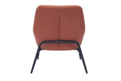 Best Sale Miliboo Sillón moderno de tejido efecto aterciopelado terracota y metal negro MAXINE