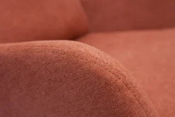 Best Sale Miliboo Sillón moderno de tejido efecto aterciopelado terracota y metal negro MAXINE