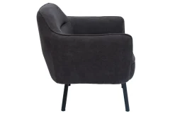 Cheap Miliboo Sillón moderno de tela efecto aterciopelado gris oscuro LAURENS