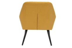 Clearance Miliboo Sillón moderno de tela efecto aterciopelado texturizado amarillo mostaza y metal negro GASTON