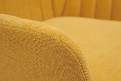 Clearance Miliboo Sillón moderno de tela efecto aterciopelado texturizado amarillo mostaza y metal negro GASTON