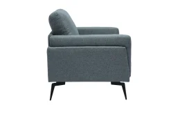 Cheap Miliboo Sillón moderno de tela verde grisáceo y metal negro MOSCO