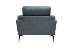 Cheap Miliboo Sillón moderno de tela verde grisáceo y metal negro MOSCO