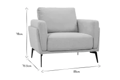 Cheap Miliboo Sillón moderno de tela verde grisáceo y metal negro MOSCO