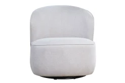 Store Miliboo Sillón moderno giratorio de tejido efecto aterciopelado texturizado beige AMBER