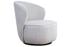 Store Miliboo Sillón moderno giratorio de tejido efecto aterciopelado texturizado beige AMBER