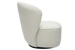 Best Sale Miliboo Sillón moderno giratorio de borreguillo blanco AMBER