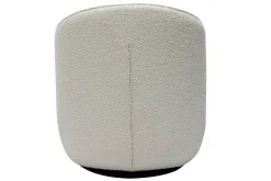 Best Sale Miliboo Sillón moderno giratorio de borreguillo blanco AMBER