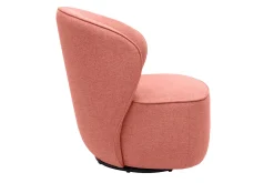 Shop Miliboo Sillón moderno giratorio de tejido efecto aterciopelado texturizado terracota AMBER
