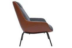 Store Miliboo Sillón moderno marrón de tejido efecto aterciopelado texturizado gris oscuro MARCEAU