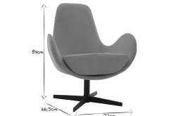 Sale Miliboo Sillón moderno terciopelo gris ANDY