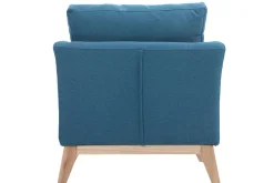 Online Miliboo Sillón nórdico azul petróleo patas madera clara OSLO