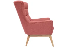 Sale Miliboo Sillón nórdico con tejido efecto aterciopelado texturizado color terracota y madera BRODY