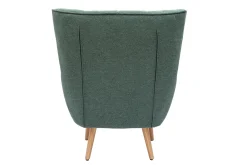 Hot Miliboo Sillón nórdico con tejido efecto aterciopelado texturizado verde oscuro y madera de caucho maciza AVERY