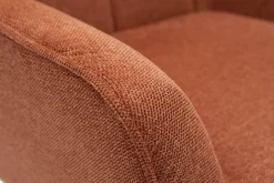 Sale Miliboo Sillón nórdico con tejido efecto aterciopelado texturizado terracota y madera de caucho maciza AVERY