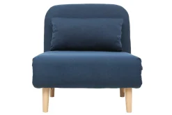 Discount Miliboo Sillón nórdico convertible tejido azul oscuro AMIKO
