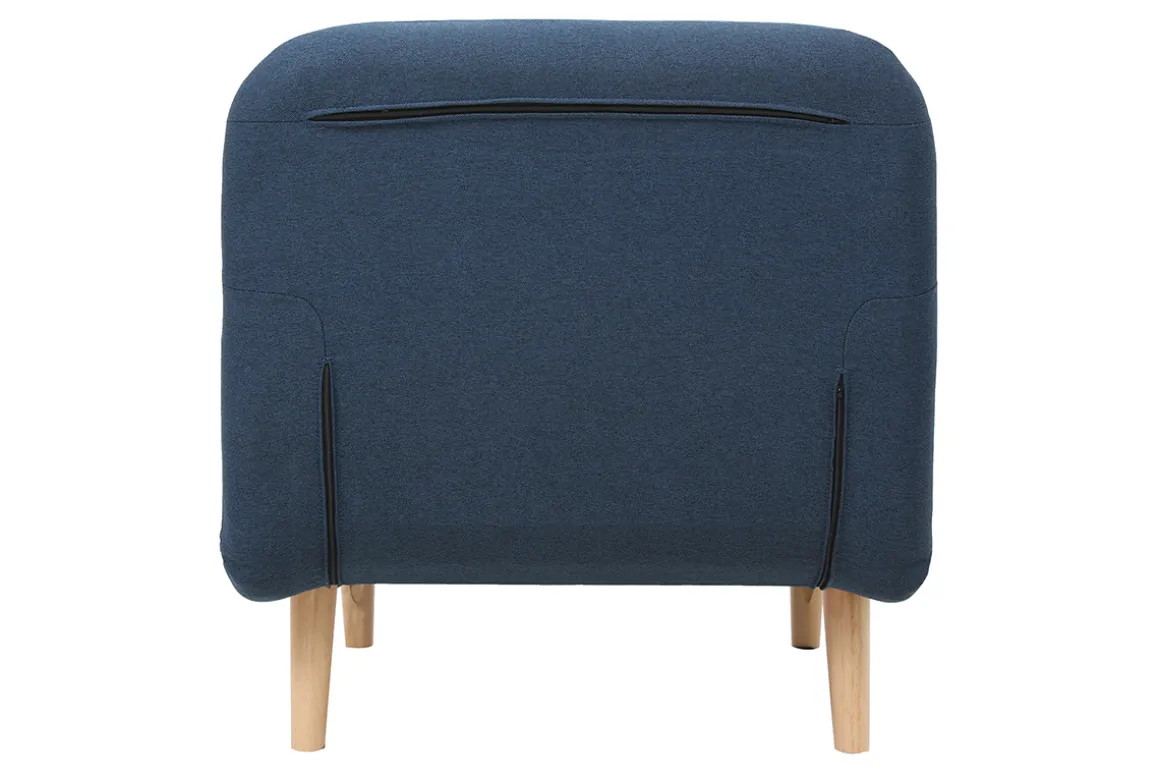 Discount Miliboo Sillón nórdico convertible tejido azul oscuro AMIKO