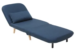 Discount Miliboo Sillón nórdico convertible tejido azul oscuro AMIKO