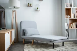 Discount Miliboo Sillón nórdico convertible tejido azul oscuro AMIKO