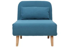 Clearance Miliboo Sillón nórdico convertible tejido azul petróleo AMIKO