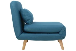 Clearance Miliboo Sillón nórdico convertible tejido azul petróleo AMIKO