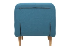 Clearance Miliboo Sillón nórdico convertible tejido azul petróleo AMIKO
