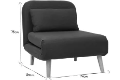 Shop Miliboo Sillón nórdico convertible tejido gris oscuro AMIKO