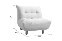 Sale Miliboo Sillón nórdico de borreguillo blanco y madera clara YUMI