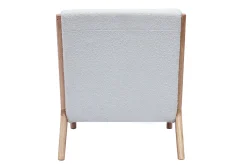 Cheap Miliboo Sillón nórdico de borreguillo blanco y madera clara maciza DERRY