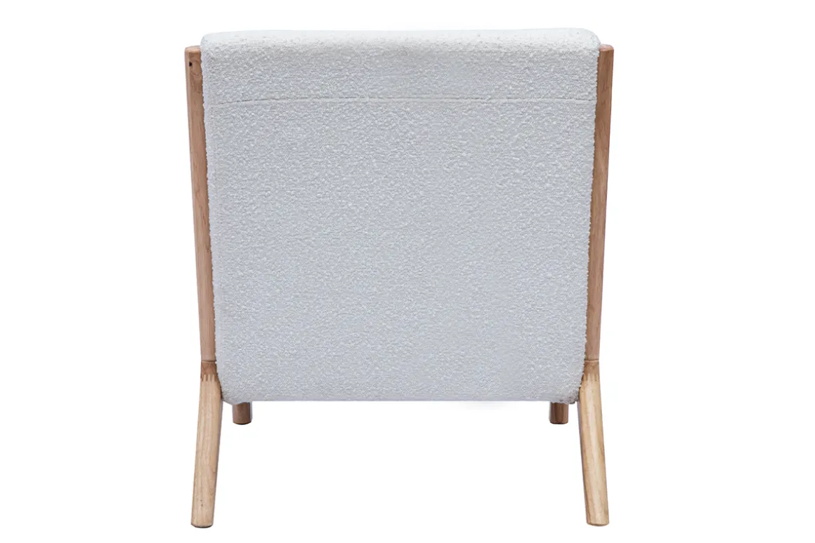 Cheap Miliboo Sillón nórdico de borreguillo blanco y madera clara maciza DERRY