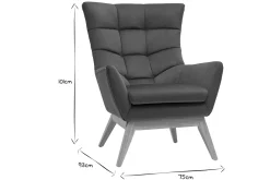 Store Miliboo Sillón nórdico de efecto aterciopelado caqui y madera BRODY