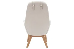 New Miliboo Sillón nórdico de tejido beige y madera clara MANIA