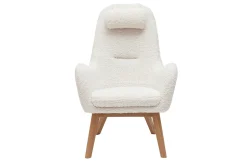 Cheap Miliboo Sillón nórdico de tejido efecto borreguillo y madera MANIA