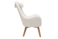 Cheap Miliboo Sillón nórdico de tejido efecto borreguillo y madera MANIA