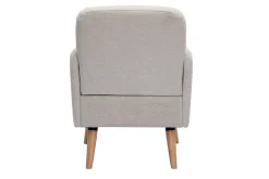 Outlet Miliboo Sillón nórdico de tejido efecto aterciopelado texturizado beige y madera ISKO