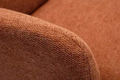 Best Sale Miliboo Sillón nórdico de tejido efecto aterciopelado texturizado terracota y madera ISKO