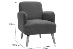 Best Sale Miliboo Sillón nórdico de tejido efecto aterciopelado texturizado terracota y madera ISKO