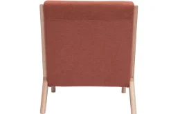 Best Miliboo Sillón nórdico de tejido efecto aterciopelado terracota y madera clara maciza DERRY