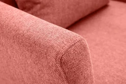 Best Sale Miliboo Sillón nórdico de tejido efecto aterciopelado texturizado terracota y madera clara OSLO