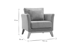 Best Sale Miliboo Sillón nórdico de tejido efecto aterciopelado texturizado terracota y madera clara OSLO