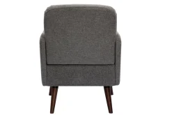 Cheap Miliboo Sillón nórdico de tejido efecto aterciopelado texturizado gris y madera oscura ISKO