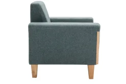 Cheap Miliboo Sillón nórdico de tejido verde grisáceo y madera clara FJORD