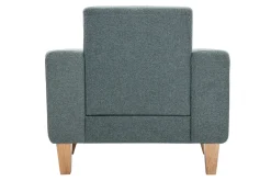 Cheap Miliboo Sillón nórdico de tejido verde grisáceo y madera clara FJORD
