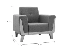 Cheap Miliboo Sillón nórdico de tejido verde grisáceo y madera clara FJORD