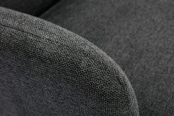 Online Miliboo Sillón nórdico de tela efecto aterciopelado texturizado gris oscuro y madera clara ISKO