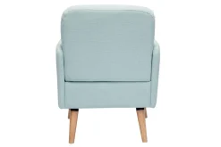 Hot Miliboo Sillón nórdico de tela menta al agua y madera clara ISKO